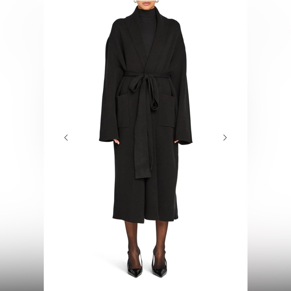 SER.O.YA Crosby sweater duster Black Long Cardigan coat knit NWT M
